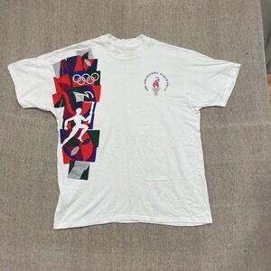 vintage Olympics torch relay shirt mens xl white 1990s
